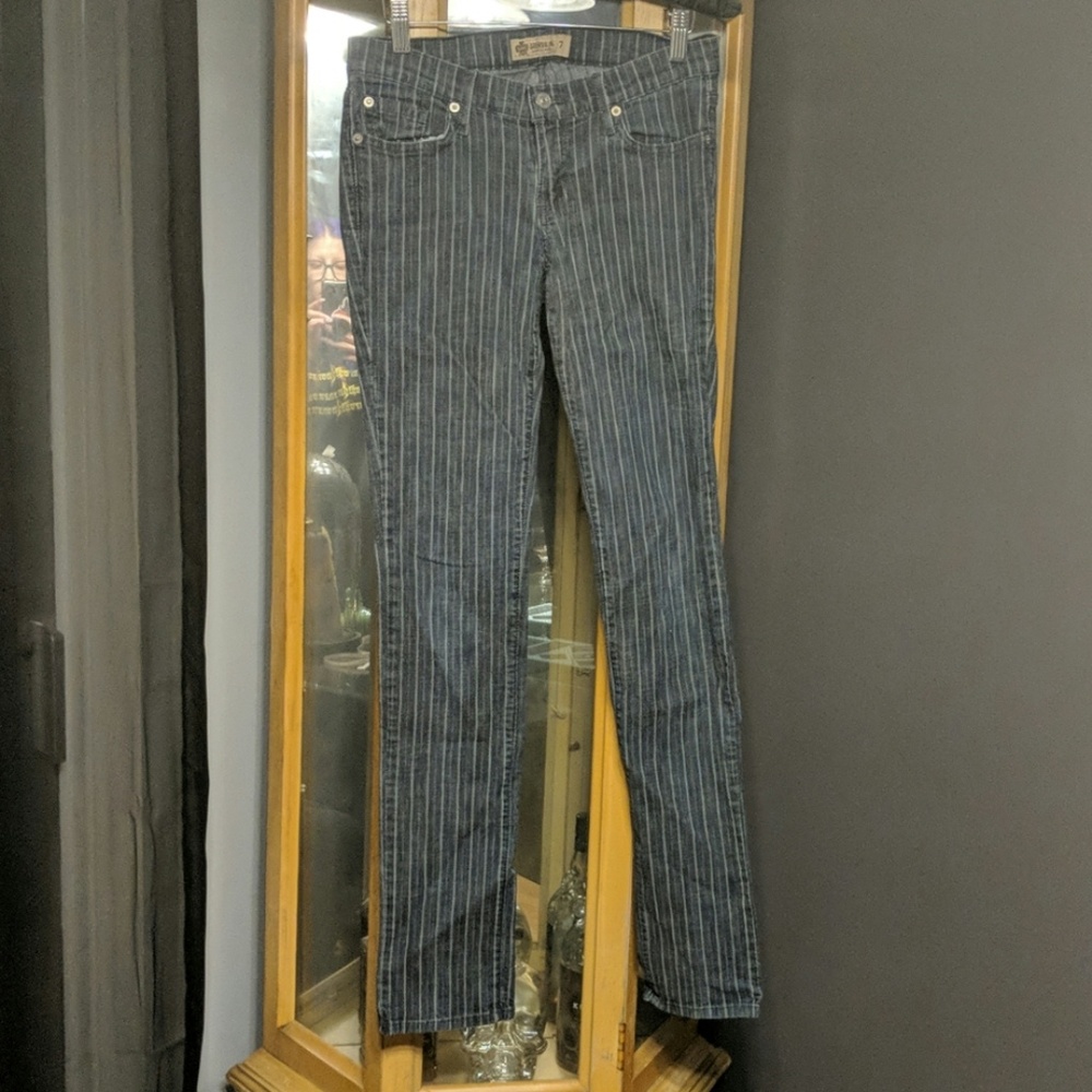Pinstripe Just USA Authentic Originals Skinny Jean
